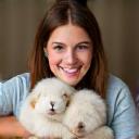 Emma Davies with her rabbit Charlie