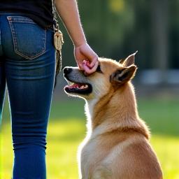 Advanced dog obedience training session