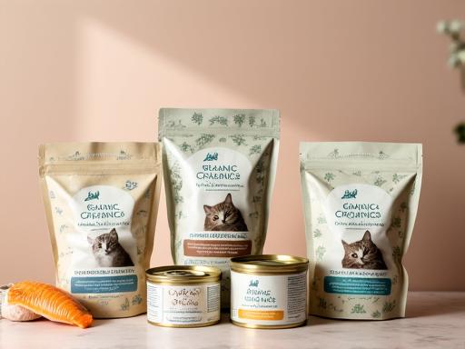 Organic cat food products for optimal nutrition
